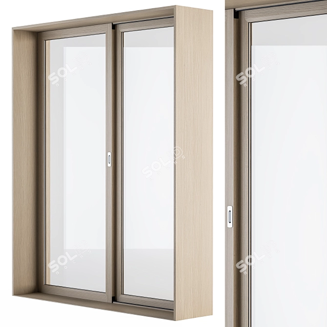 Sleek Glass Entry Door 3D model image 1