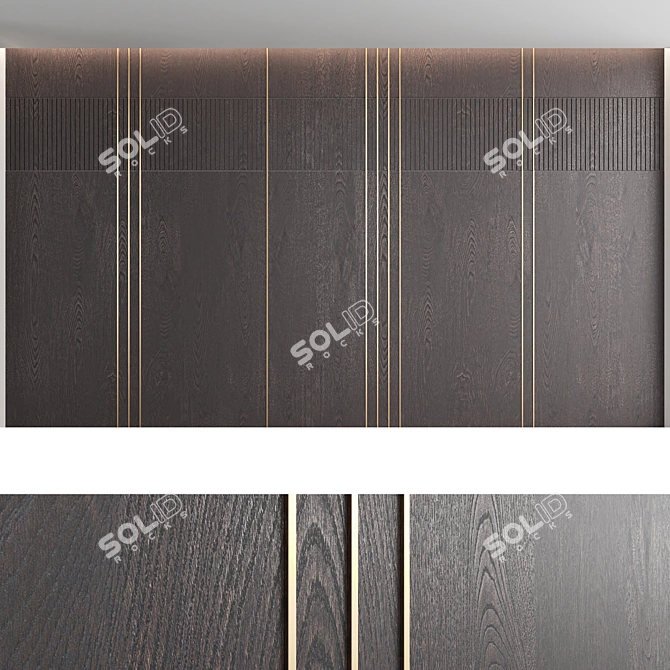 Decorative Wood Wall Panel Set 3D model image 4