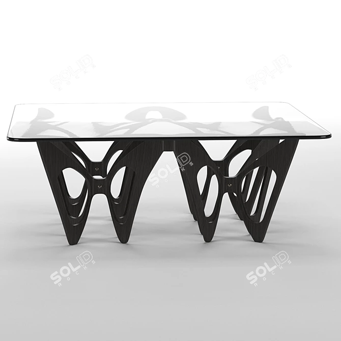 Elegant Butterfly Coffee Table 3D model image 1