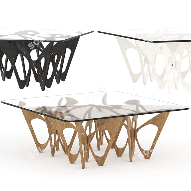 Elegant Butterfly Coffee Table 3D model image 2