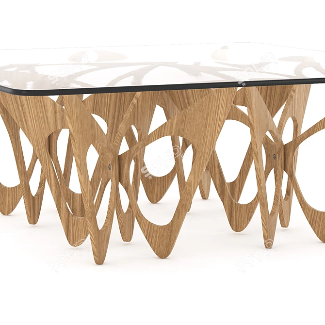 Elegant Butterfly Coffee Table 3D model image 4