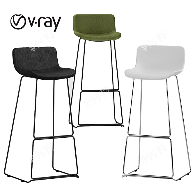 Neo Bar Stool: Stylish and Comfortable 3D model image 1