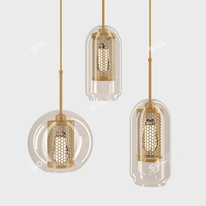 Modern Circle Pendant Light 3D model image 1