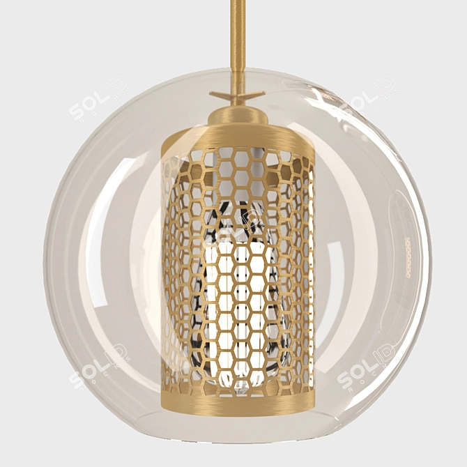 Modern Circle Pendant Light 3D model image 2