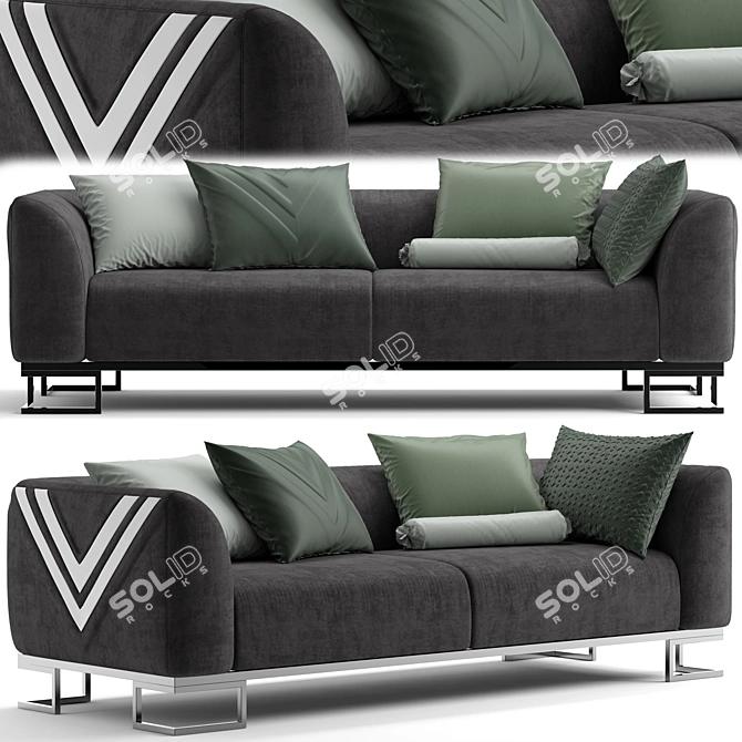 Sleek Contemporary Sofa 3D model image 1