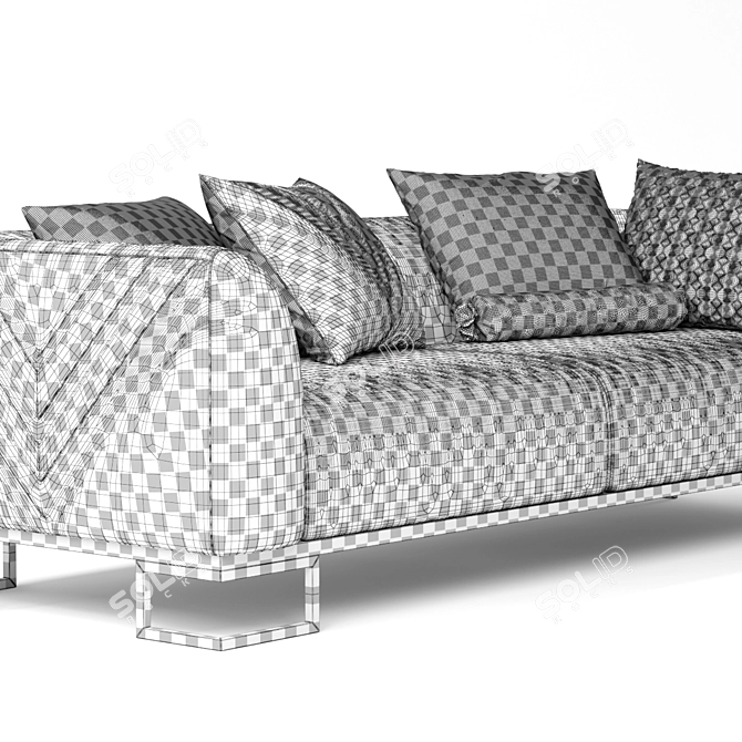 Sleek Contemporary Sofa 3D model image 3