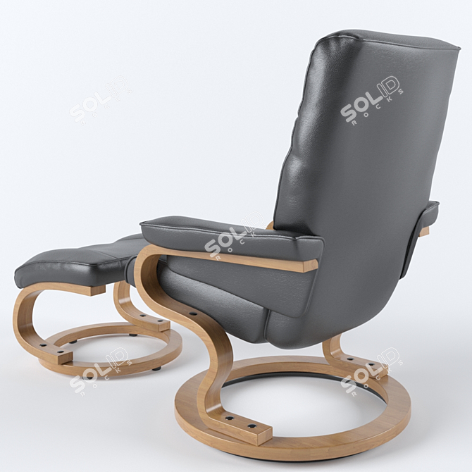 ErgoCozy Lounge Armchair 3D model image 2