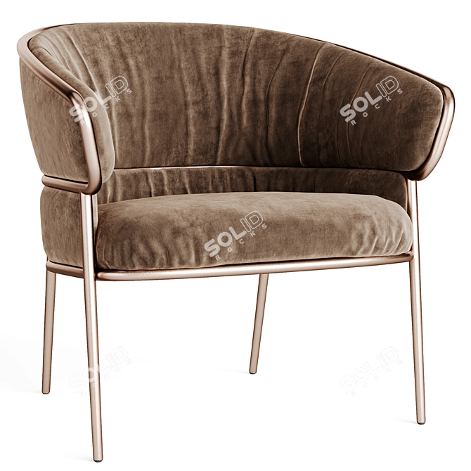 Contemporary Shu-ying Armchair: 3D-Rendered, Realistic & Accurate 3D model image 4