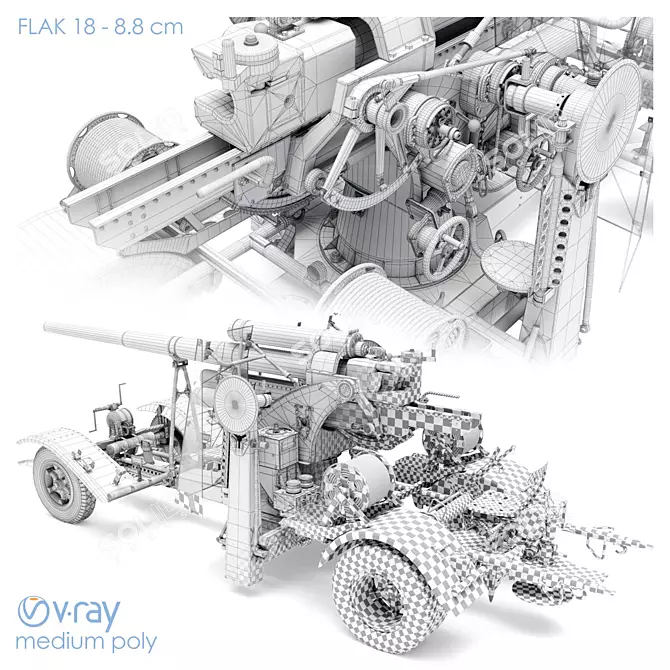 Victory's Defender: WW2 Anti-Aircraft Gun 3D model image 4