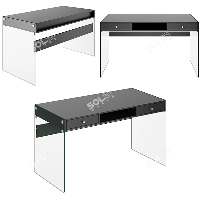 Title: Sleek Coaster Dobrev 2 - Stylish Writing Desk 3D model image 2