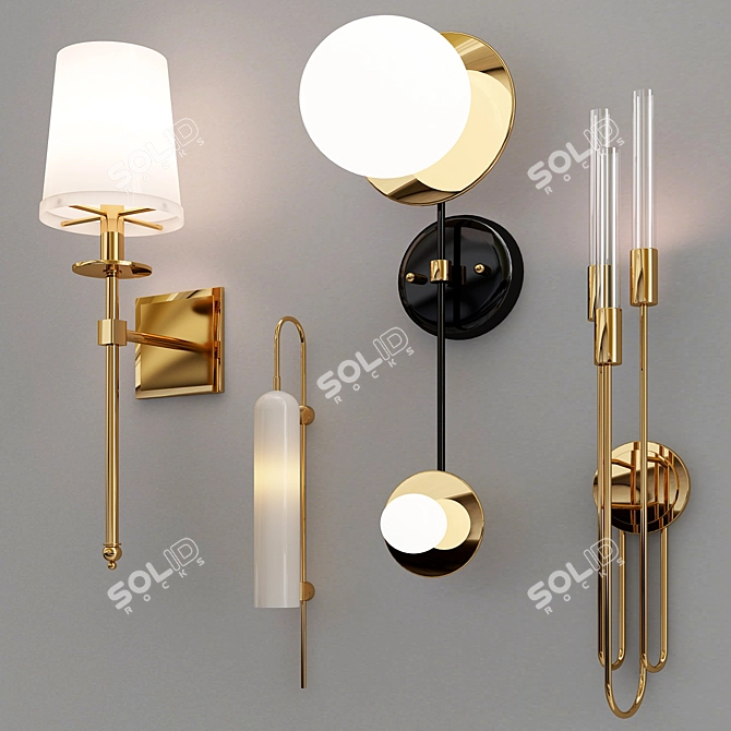 Glamorous Gala Torch Sconce 3D model image 1