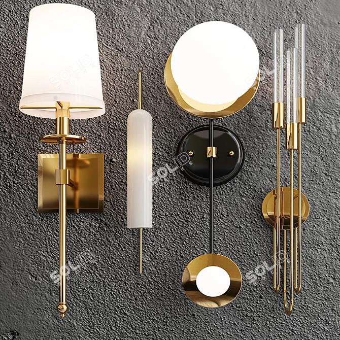 Glamorous Gala Torch Sconce 3D model image 2