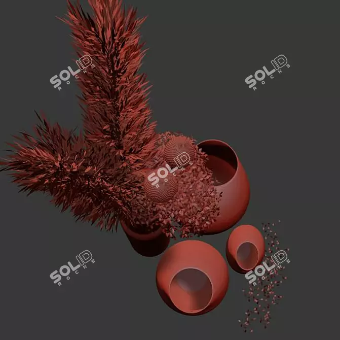 Pampas Bliss Decor Set 3D model image 2