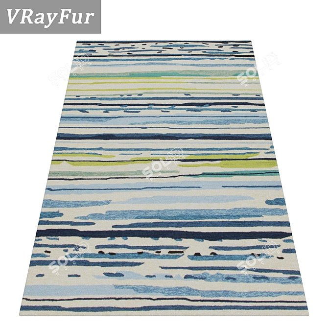 Premium Set of 3 High-Quality Carpets 3D model image 2