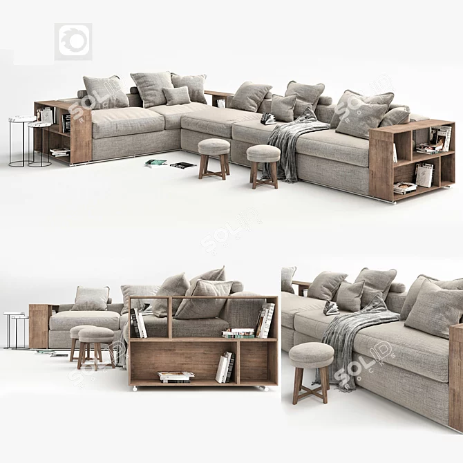 Turbo Soft Groundpiece Sofa 3D model image 1