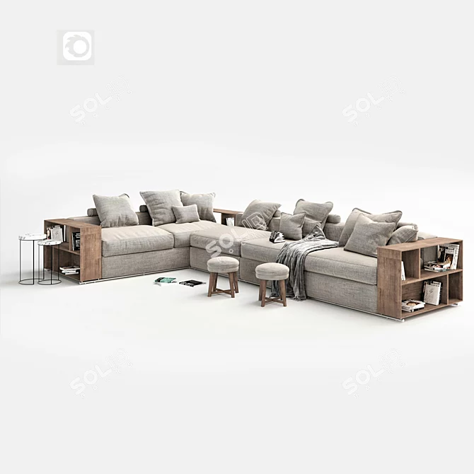 Turbo Soft Groundpiece Sofa 3D model image 2