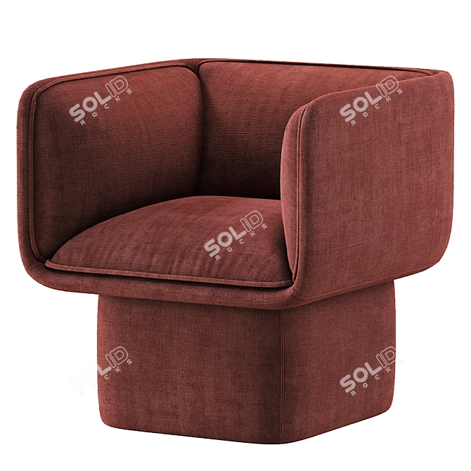 Sleek Block Armchair by Missana 3D model image 2
