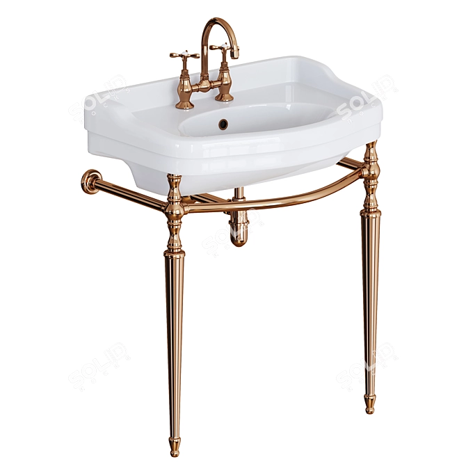 Sbordoni Palladio Sink: Modern Metal Structure 3D model image 4