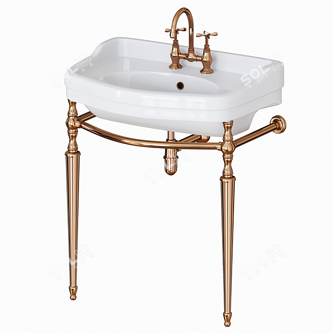 Sbordoni Palladio Sink: Modern Metal Structure 3D model image 5