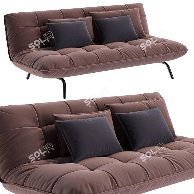 Modern Loft Sofa with Sleep Function 3D model image 1