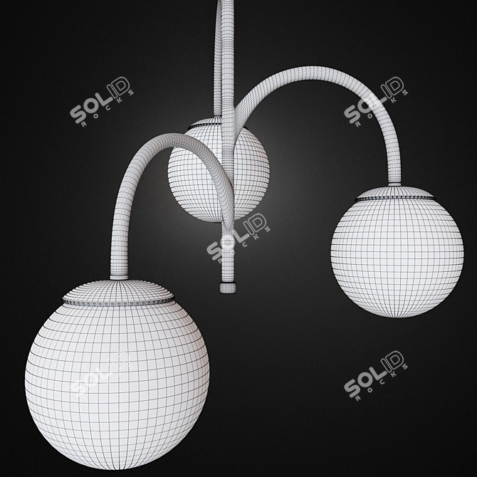 Elegant Simrishamn Chandelier 3D model image 4