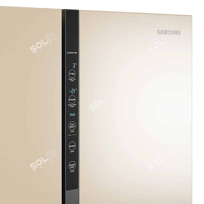 Sleek Samsung RF50N5861FG Fridge 3D model image 4