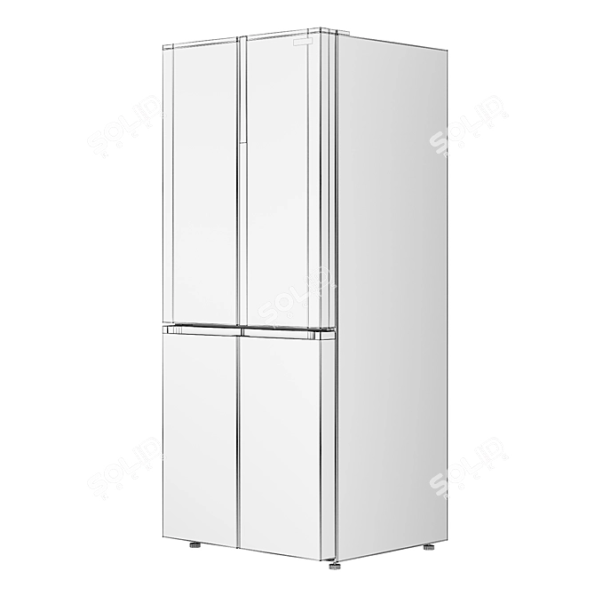 Sleek Samsung RF50N5861FG Fridge 3D model image 5