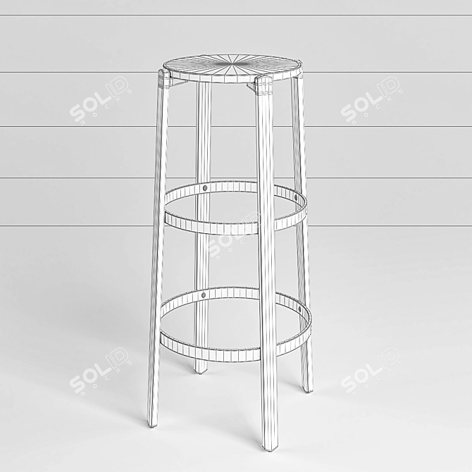 Elegant Adjustable Bar Chair 3D model image 2