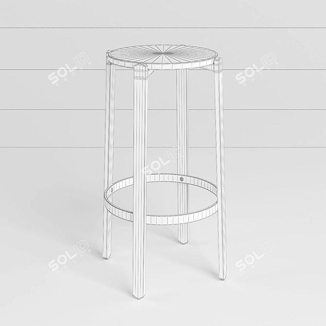 Elegant Adjustable Bar Chair 3D model image 3