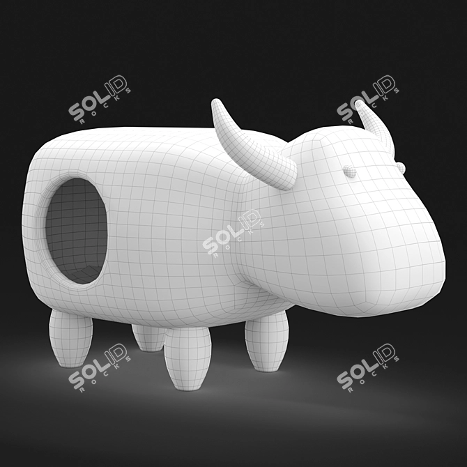 Cozy Pet Retreat: 2-in-1 Pouf House 3D model image 4