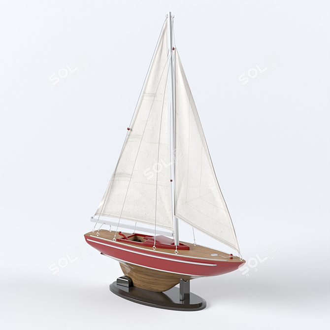 Nautical Elegance: Sailboat Decoration 3D model image 3
