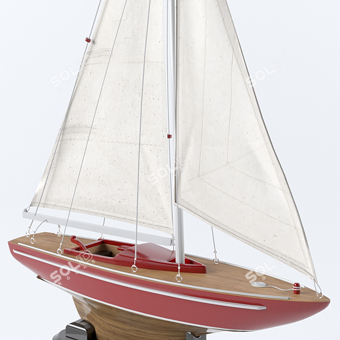 Nautical Elegance: Sailboat Decoration 3D model image 4