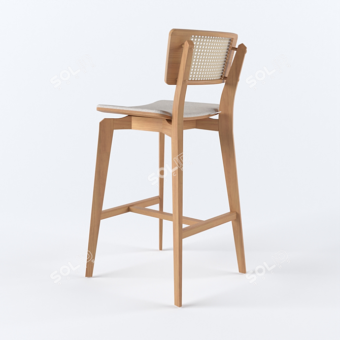 Natural Wood Chair 3D model image 2