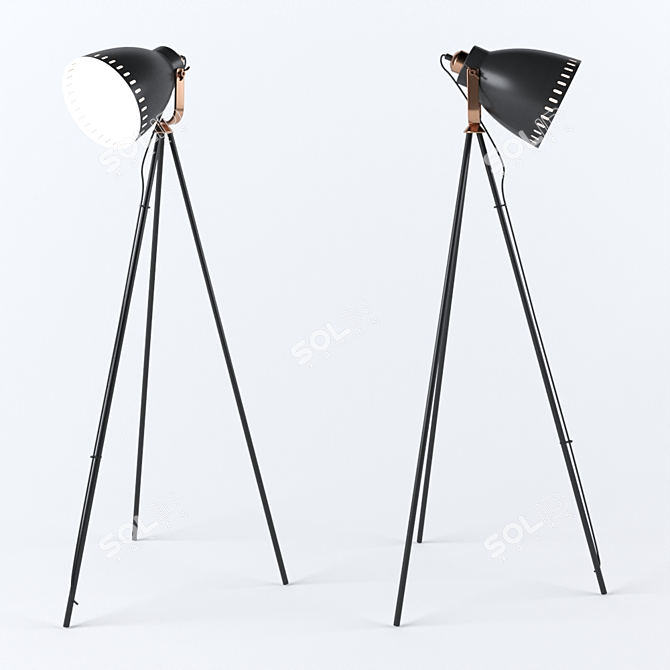Modern Metal Floor Lamp 3D model image 3