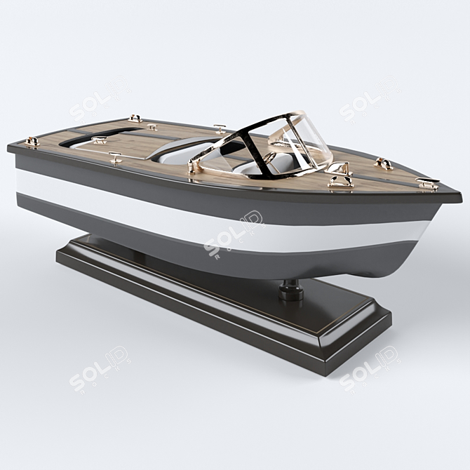 Nautical Poly Boat Decoration 3D model image 4