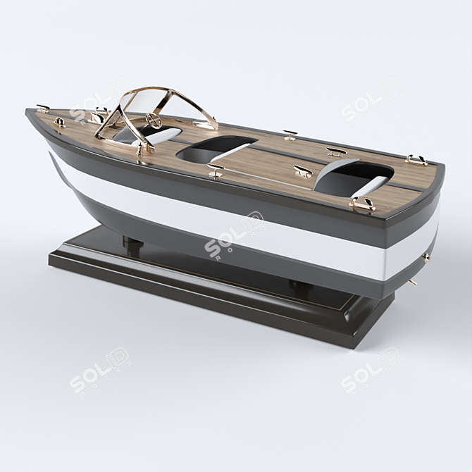 Nautical Poly Boat Decoration 3D model image 5