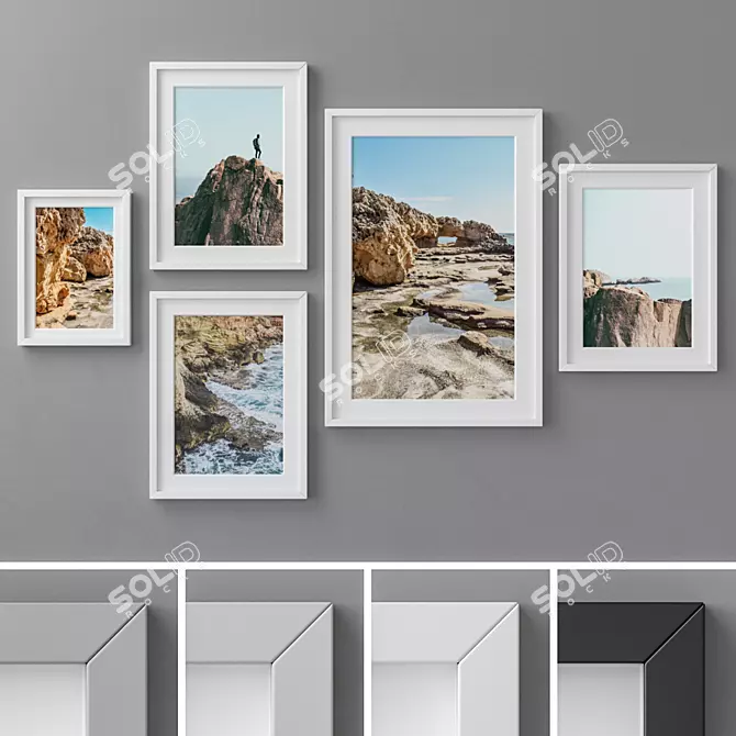 Colorful Photo Frames Set 3D model image 1