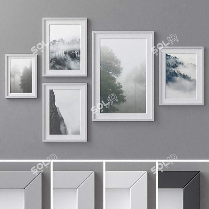 Multicolor Photo Frames Set 3D model image 1