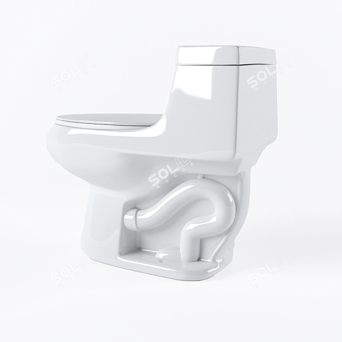 Z-Power Toilet: Experience the Ultimate Cleanliness 3D model image 2