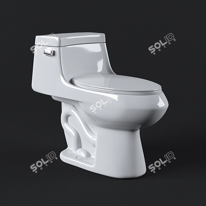 Z-Power Toilet: Experience the Ultimate Cleanliness 3D model image 7