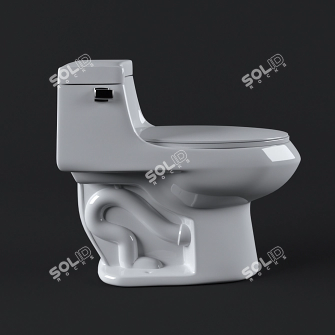 Z-Power Toilet: Experience the Ultimate Cleanliness 3D model image 9