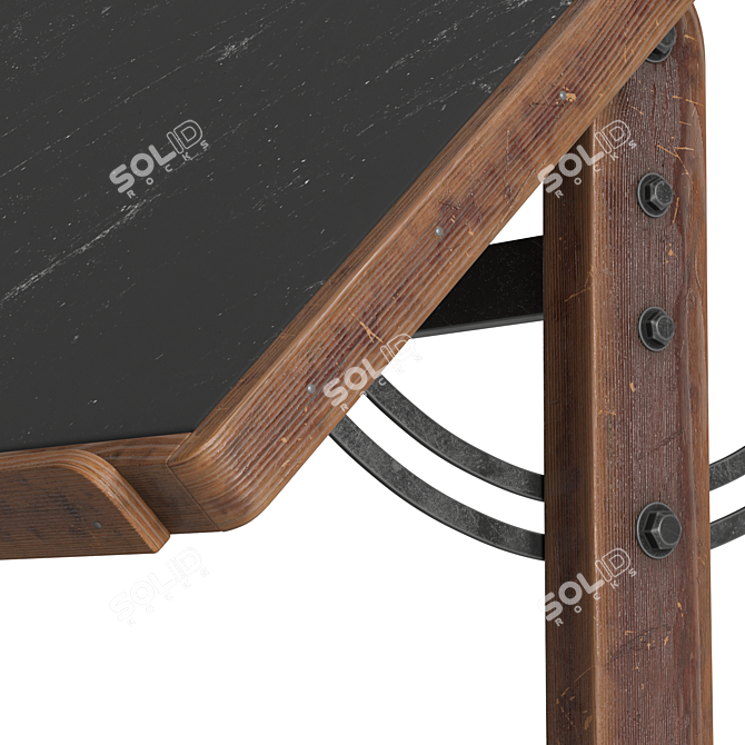 Versatile Drafting Table with Blackboard Surface 3D model image 3