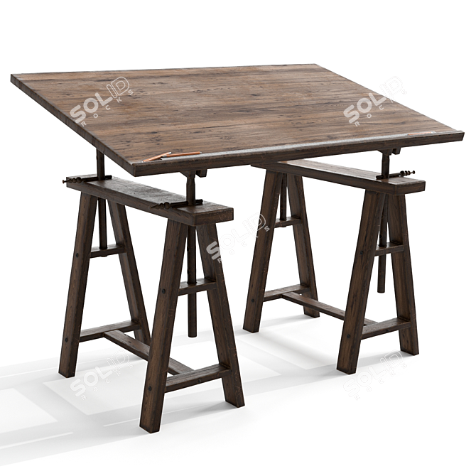 Modern Drafting Table: Photorealistic 3D Model 3D model image 1