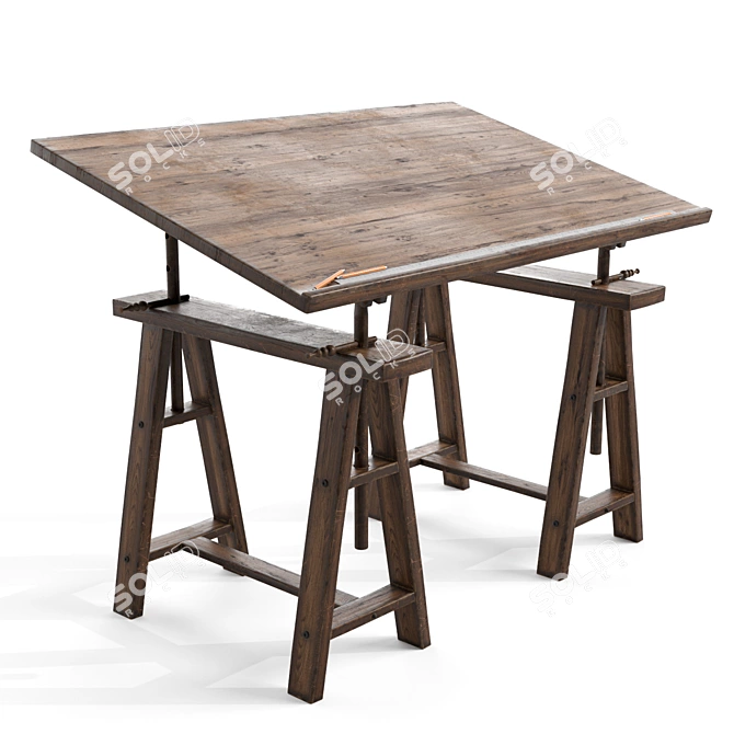 Modern Drafting Table: Photorealistic 3D Model 3D model image 3