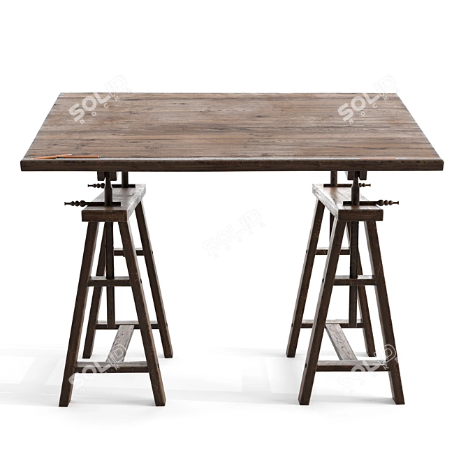 Modern Drafting Table: Photorealistic 3D Model 3D model image 6