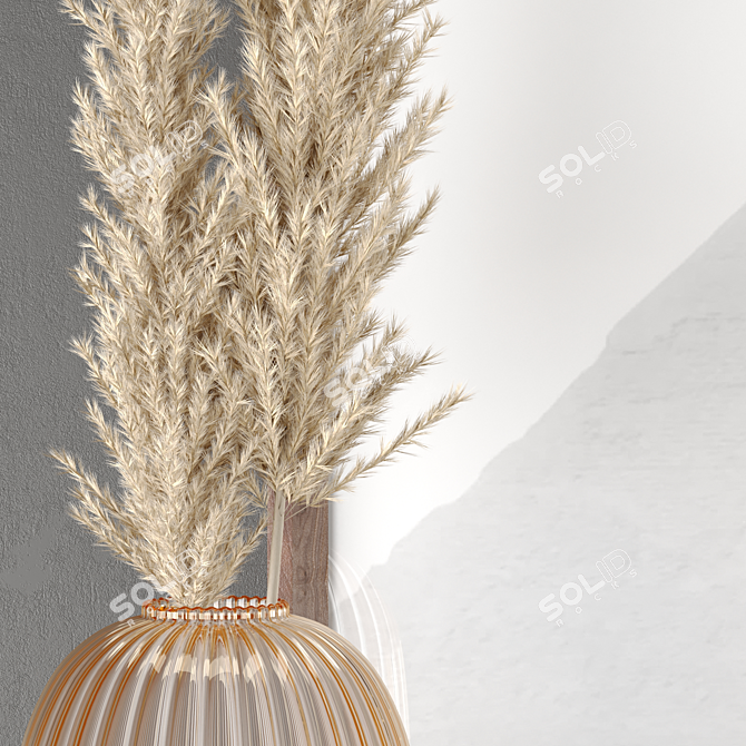 Elegant Dried Plant Decor Set 3D model image 3