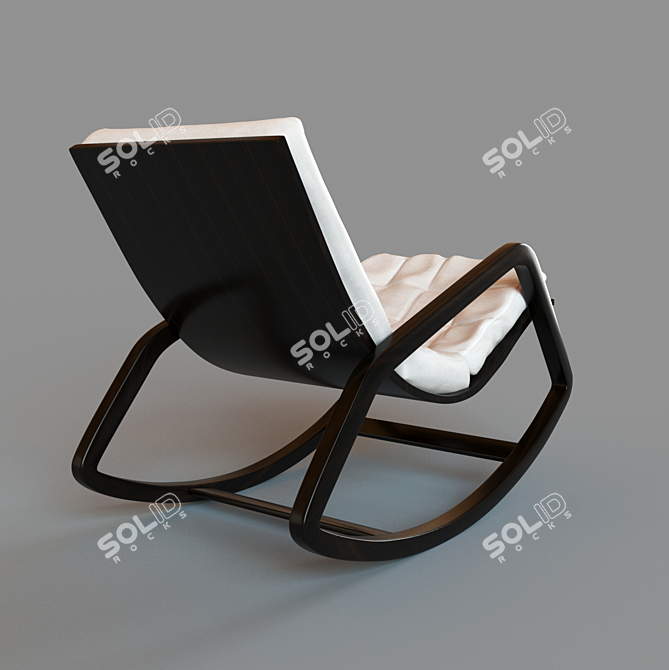 Ontario Beige Armchair - Modern Style, Cotton Upholstery, Venge Wood Base 3D model image 3