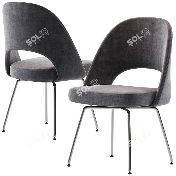 Saarinen Armless Chair - Elegant and Functional 3D model image 1