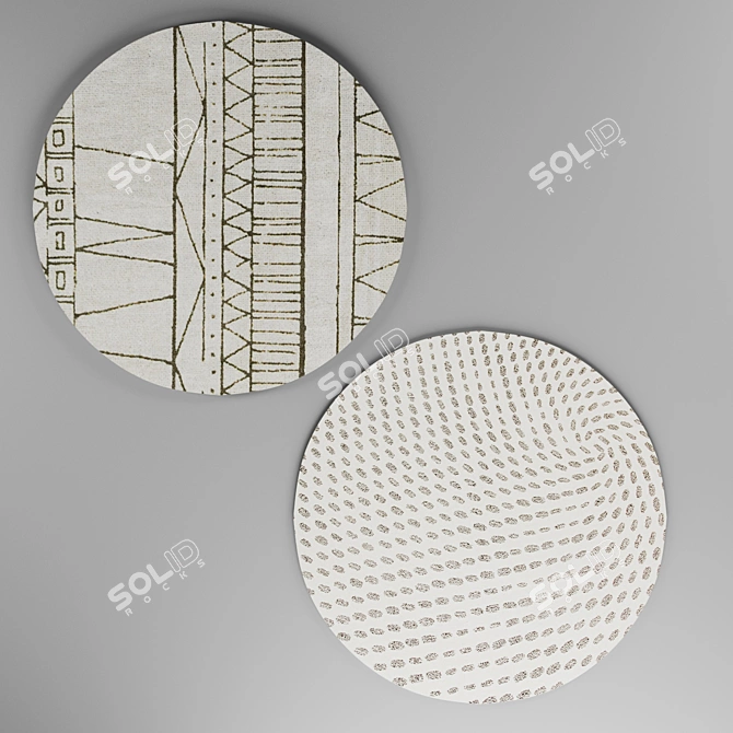 Inca Inspired Hand-Tufted Wool Rug 3D model image 1