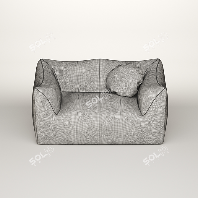 Luxury Leather Sofa 3D model image 3